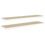 Estante flotante pared 2 uds MDF roble y blanco 120x23,5x3,8 cm en Estanterías | Comprar online en Foru.es