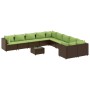 Set de sofás de jardín 11 pzas cojines ratán sintético marrón de , Conjuntos de jardín - Ref: Foro24-3308358, Precio: 810,68 ...