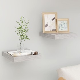 Estante flotante pared 2 uds MDF gris hormigón 23x23,5x3,8 cm en Estanterías | Comprar online en Foru.es