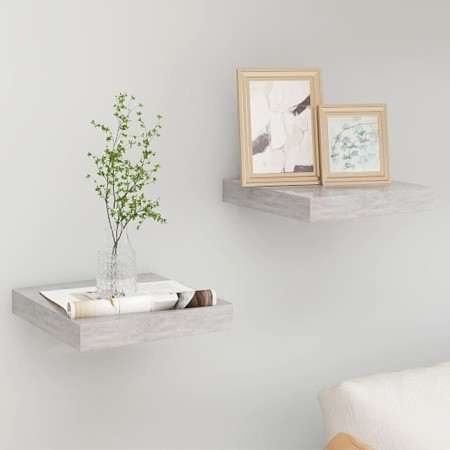 Estante flotante pared 2 uds MDF gris hormigón 23x23,5x3,8 cm en Estanterías | Comprar online en Foru.es