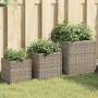 Jardineras 3 unidades ratán sintético gris de , Maceteros y jardineras - Ref: Foro24-366397, Precio: 82,97 €, Descuento: %
