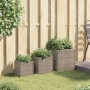 Jardineras 3 unidades ratán sintético gris de , Maceteros y jardineras - Ref: Foro24-366397, Precio: 82,97 €, Descuento: %