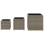 Jardineras 3 unidades ratán sintético gris de , Maceteros y jardineras - Ref: Foro24-366397, Precio: 82,97 €, Descuento: %
