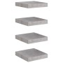 Estante flotante pared 4 uds MDF gris hormigón 23x23,5x3,8 cm en Estanterías | Comprar online en Foru.es