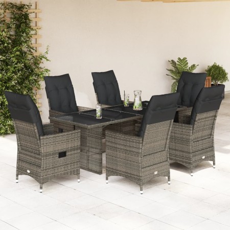 Set comedor jardín 7 pzas y cojines ratán sintético gris de , Conjuntos de jardín - Ref: Foro24-3276744, Precio: 788,94 €, De...