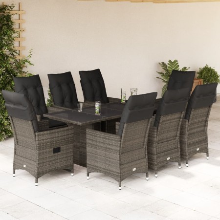 Set comedor jardín 9 pzas y cojines ratán sintético gris de , Conjuntos de jardín - Ref: Foro24-3276746, Precio: 1,00 €, Desc...