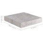Estante flotante pared 4 uds MDF gris hormigón 23x23,5x3,8 cm en Estanterías | Comprar online en Foru.es