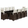 Set de mesa y sillas de jardín 11 pzs y cojines ratán PE marrón de , Conjuntos de jardín - Ref: Foro24-3277298, Precio: 1,00 ...