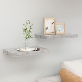 Estantes flotantes de pared 2 uds MDF gris hormigón 40x23x3,8cm en Estanterías | Comprar online en Foru.es