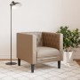 Sillón Chesterfield de cuero artificial marrón capuchino de , Sofás - Ref: Foro24-372657, Precio: 164,45 €, Descuento: %