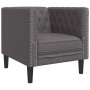 Sillón Chesterfield de cuero artificial gris de , Sofás - Ref: Foro24-372655, Precio: 166,67 €, Descuento: %