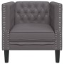 Sillón Chesterfield de cuero artificial gris de , Sofás - Ref: Foro24-372655, Precio: 166,67 €, Descuento: %