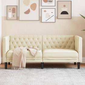 Sofá Chesterfield de 2 plazas cuero artificial blanco crema de , Sofás - Ref: Foro24-372660, Precio: 281,01 €, Descuento: %