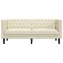Sofá Chesterfield de 2 plazas cuero artificial blanco crema de , Sofás - Ref: Foro24-372660, Precio: 281,01 €, Descuento: %