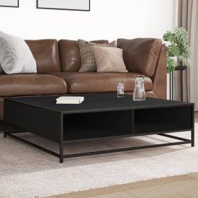 Mesa de centro madera de ingeniería y metal negro 100x100x30 cm de , Mesas de centro - Ref: Foro24-848774, Precio: 82,95 €, D...