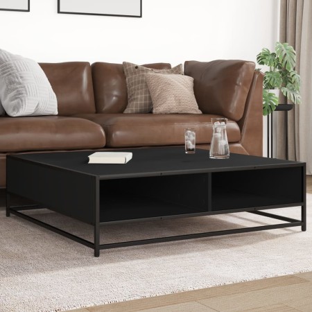 Mesa de centro madera de ingeniería y metal negro 100x100x30 cm de , Mesas de centro - Ref: Foro24-848774, Precio: 82,95 €, D...