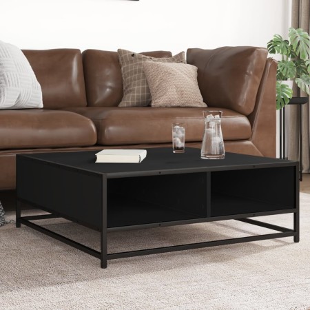 Mesa de centro madera de ingeniería y metal negro 80x80x30 cm de , Mesas de centro - Ref: Foro24-848769, Precio: 65,18 €, Des...