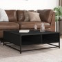 Mesa de centro madera de ingeniería y metal negro 80x80x30 cm de , Mesas de centro - Ref: Foro24-848769, Precio: 65,18 €, Des...
