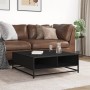 Mesa de centro madera de ingeniería y metal negro 80x80x30 cm de , Mesas de centro - Ref: Foro24-848769, Precio: 65,18 €, Des...
