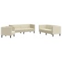 Juego de sofás Chesterfield 3 piezas cuero sintético crema de , Sofás - Ref: Foro24-3209268, Precio: 728,27 €, Descuento: %