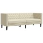 Juego de sofás Chesterfield 3 piezas cuero sintético crema de , Sofás - Ref: Foro24-3209268, Precio: 728,27 €, Descuento: %