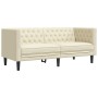Juego de sofás Chesterfield 3 piezas cuero sintético crema de , Sofás - Ref: Foro24-3209268, Precio: 728,27 €, Descuento: %