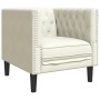 Juego de sofás Chesterfield 3 piezas cuero sintético crema de , Sofás - Ref: Foro24-3209268, Precio: 728,27 €, Descuento: %