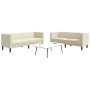 Juego de sofás Chesterfield 2 piezas cuero sintético crema de , Sofás - Ref: Foro24-3209275, Precio: 566,13 €, Descuento: %