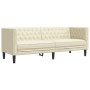 Juego de sofás Chesterfield 2 piezas cuero sintético crema de , Sofás - Ref: Foro24-3209275, Precio: 566,13 €, Descuento: %