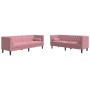 Set de sofás Chesterfield con cojines 2 piezas terciopelo rosa de , Sofás - Ref: Foro24-3209294, Precio: 583,21 €, Descuento: %