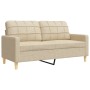 Juego de sofás con reposapiés 3 piezas tela crema de , Sofás - Ref: Foro24-3278329, Precio: 547,03 €, Descuento: %