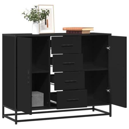 Aparador de madera de ingeniería negro 92x35x76 cm de , Aparadores - Ref: Foro24-3300825, Precio: 115,03 €, Descuento: %
