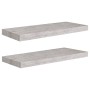 Estantes flotantes pared 2 uds MDF gris hormigón 60x23,5x3,8 cm en Estanterías | Comprar online en Foru.es