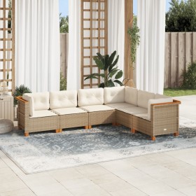 Juego de sofás jardín con cojines 6 pzas ratán sintético beige de , Conjuntos de jardín - Ref: Foro24-3261859, Precio: 447,41...