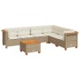 Set sofás de jardín 7 piezas y cojines ratán sintético beige de , Conjuntos de jardín - Ref: Foro24-3261865, Precio: 503,24 €...