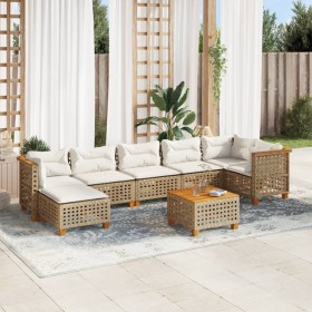 Set de sofás de jardín y cojines 8 piezas ratán sintético beige de , Conjuntos de jardín - Ref: Foro24-3261934, Precio: 641,7...