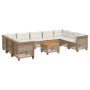 Juego de sofás jardín con cojines beige 10 pzas ratán sintético de , Conjuntos de jardín - Ref: Foro24-3261988, Precio: 816,2...