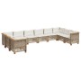 Juego de sofás jardín con cojines beige 10 pzas ratán sintético de , Conjuntos de jardín - Ref: Foro24-3262024, Precio: 828,4...
