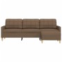 Sofá de 3 plazas con taburete de tela marrón 210 cm de , Sofás - Ref: Foro24-3278252, Precio: 365,42 €, Descuento: %