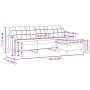 Sofá de 3 plazas con taburete de tela marrón 210 cm de , Sofás - Ref: Foro24-3278252, Precio: 365,42 €, Descuento: %