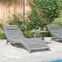 Tumbona de madera maciza de acacia gris 184x55x64 cm de , Tumbonas - Ref: Foro24-363279, Precio: 132,45 €, Descuento: %
