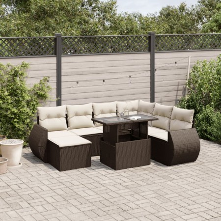 Set sofás de jardín 8 piezas y cojines ratán sintético marrón de , Conjuntos de jardín - Ref: Foro24-3268703, Precio: 583,72 ...