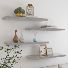 Estantes flotantes pared 4 uds MDF gris hormigón 80x23,5x3,8 cm en Estanterías | Comprar online en Foru.es