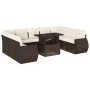 Set de sofás de jardín 10 pzas y cojines ratán sintético marrón de , Conjuntos de jardín - Ref: Foro24-3268743, Precio: 748,1...