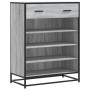 Zapatero madera de ingeniería y metal gris Sonoma 75x38x97,5 cm de , Zapateros y organizadores de calzado - Ref: Foro24-33008...