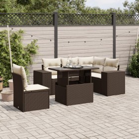 Set sofás de jardín 6 piezas y cojines ratán sintético marrón de , Conjuntos de jardín - Ref: Foro24-3269173, Precio: 480,41 ...