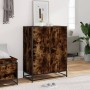 Zapatero de madera y metal roble ahumado 75x38x97,5 cm de , Zapateros y organizadores de calzado - Ref: Foro24-3300867, Preci...