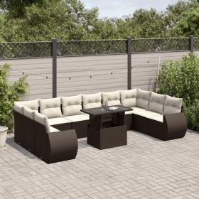 Set de sofás de jardín 11 pzas cojines ratán sintético marrón de , Conjuntos de jardín - Ref: Foro24-3268783, Precio: 852,12 ...