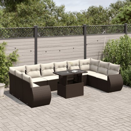 Set de sofás de jardín 11 pzas cojines ratán sintético marrón de , Conjuntos de jardín - Ref: Foro24-3268783, Precio: 852,12 ...