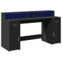 Escritorio con luz LED madera ingeniería negro 160x55x91 cm de , Escritorios - Ref: Foro24-3309430, Precio: 239,71 €, Descuen...